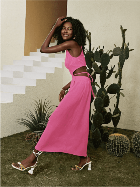 Vestido unicolor con...