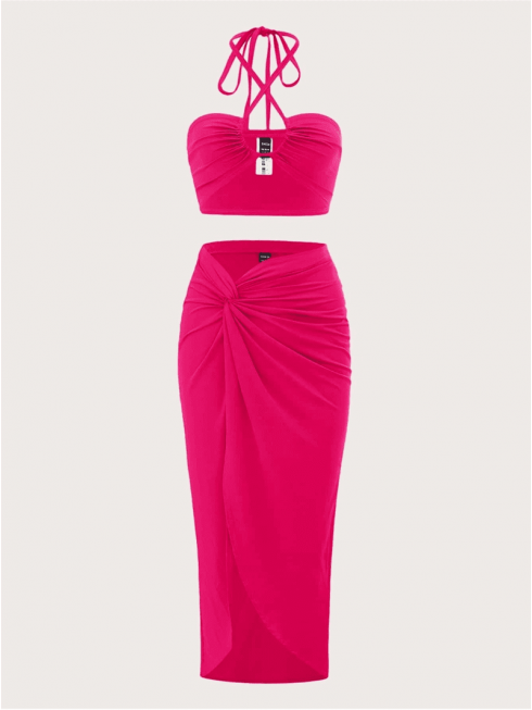 Vestido Halter y falda