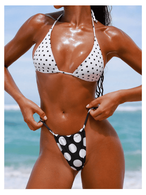 bikini blanco y negro sexy